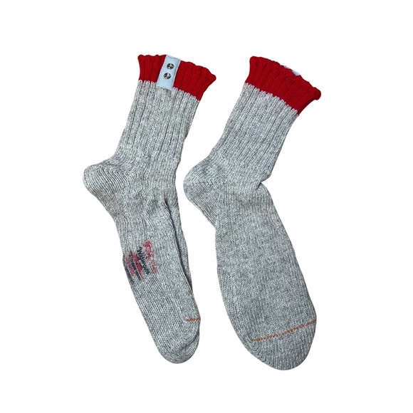 Gray and Red Ribbed Socks - Picture 2 of 4